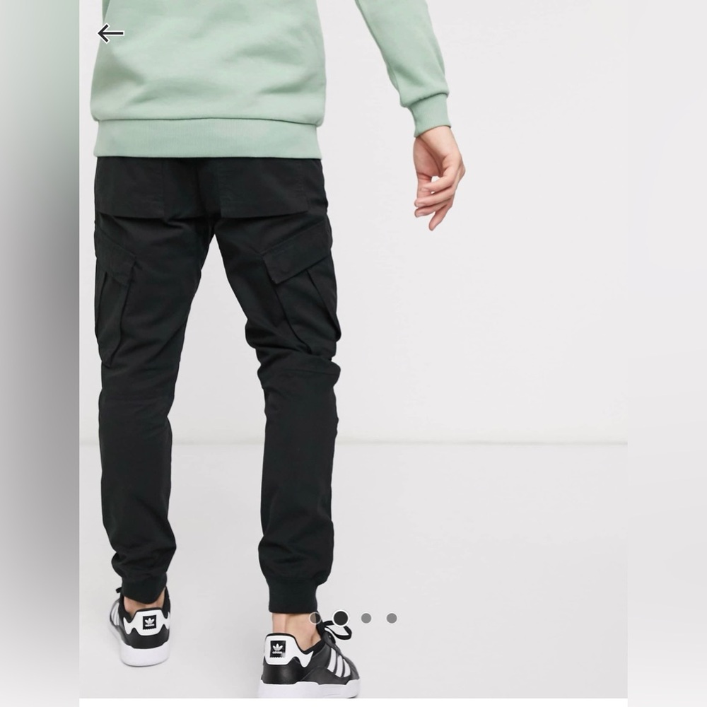Men's Black Cargo Pants - Picture 2 of 4